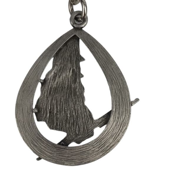 Wizard Lightning Bolt Keychain Pewter Look Cutout Key Ring Stars Moon - Picture 4 of 5